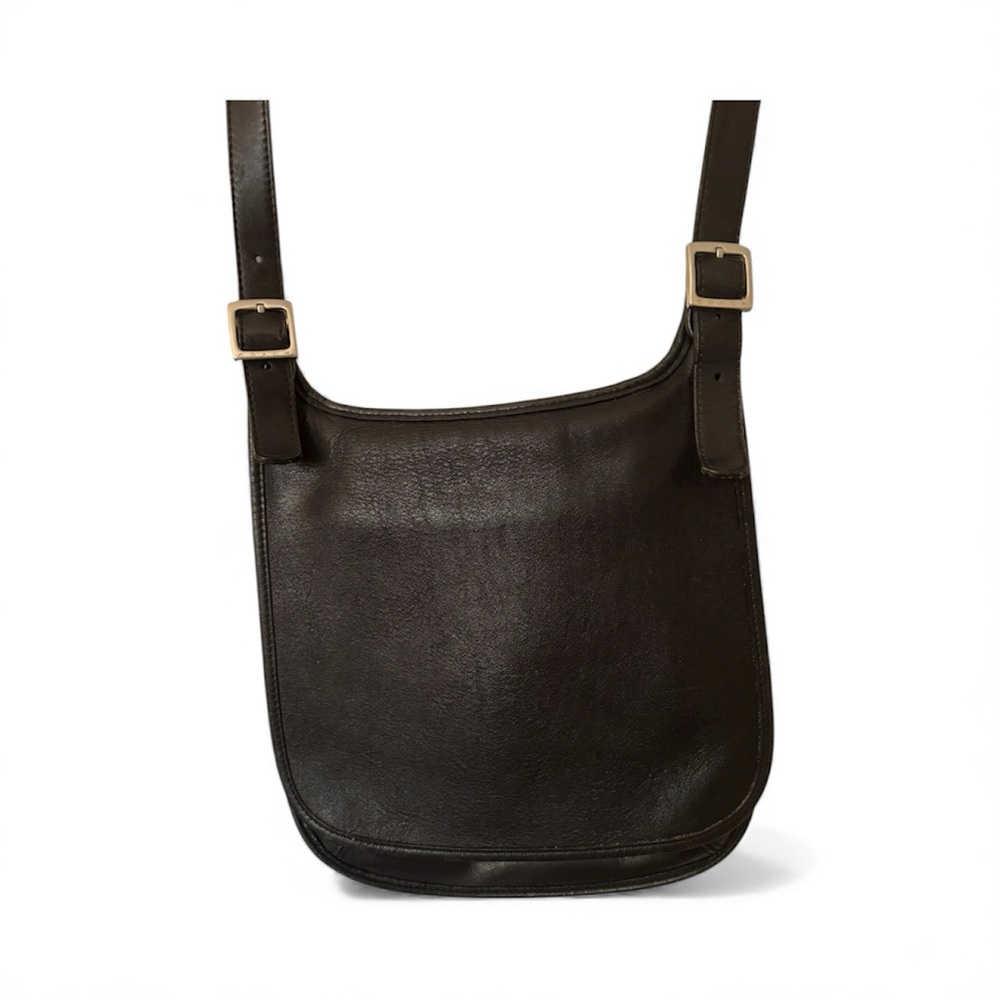 Coach Black Leather Hippie Flap Crossbody Bag